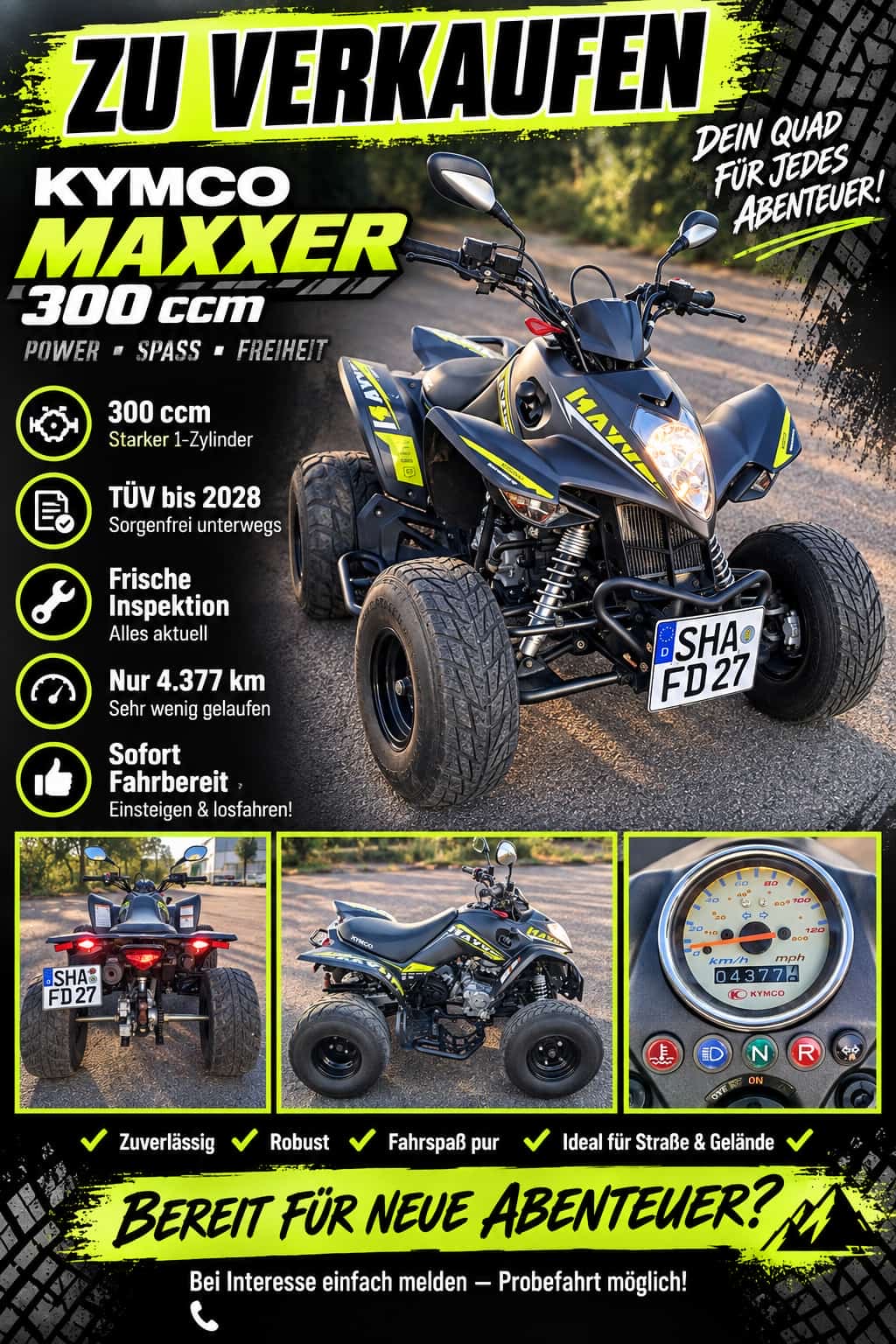 Verkaufsaushang Kymco Maxxer 300 (Quad)