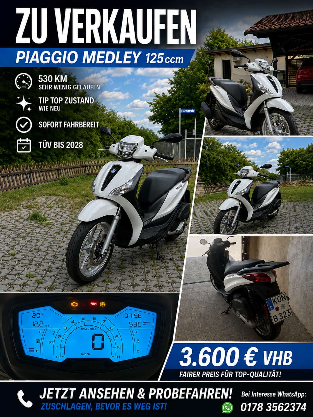 Verkaufsaushang Piaggio Medley 125